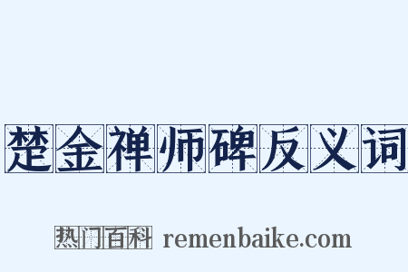 楚金禅师碑反义词是什么意思的图片
